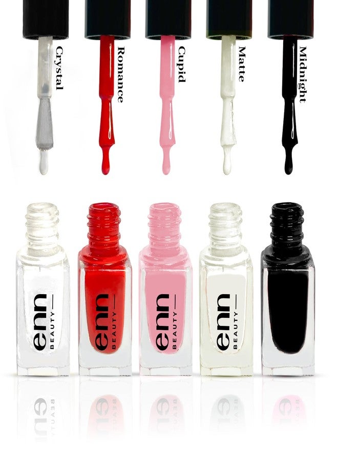 Enn Beauty Nail Paint Kit, Quick drying & Long Lasting Formula With Glossy finish,Paraben Free Nail Polish Set of 5, - Image 2