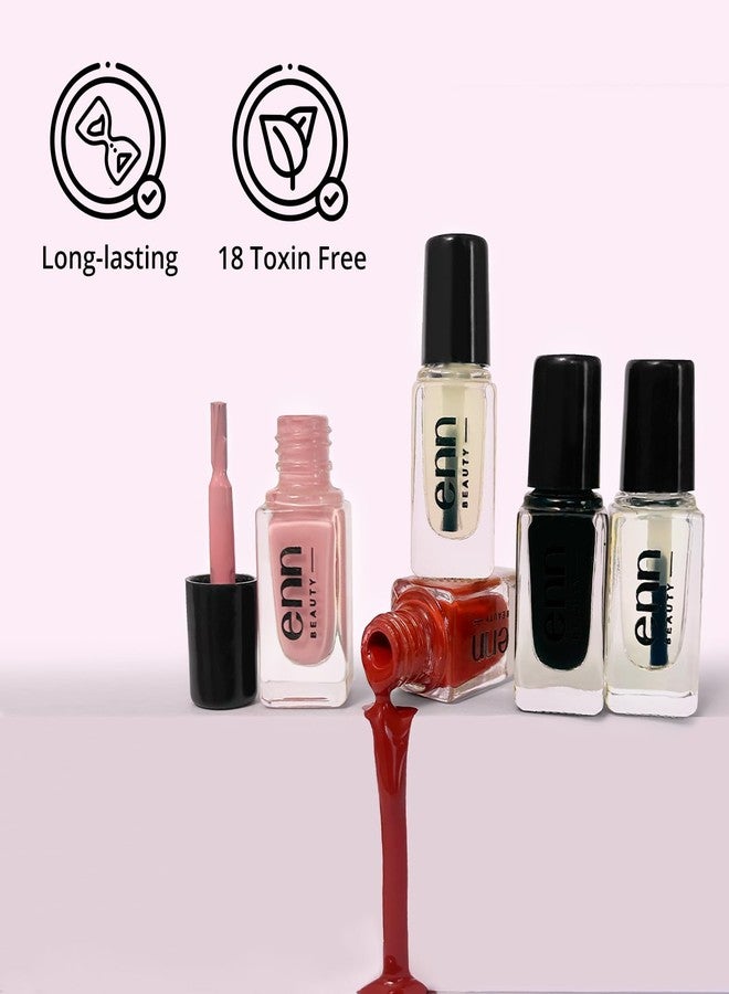 Enn Beauty Nail Paint Kit, Quick drying & Long Lasting Formula With Glossy finish,Paraben Free Nail Polish Set of 5, - Image 5