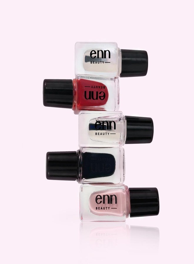 Enn Beauty Nail Paint Kit, Quick drying & Long Lasting Formula With Glossy finish,Paraben Free Nail Polish Set of 5, - Image 4