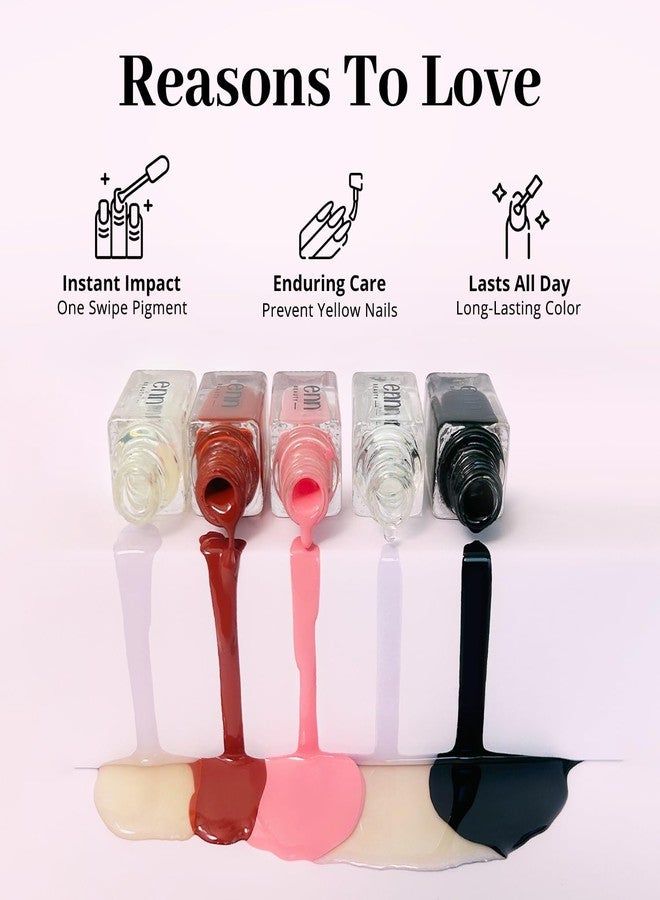 Enn Beauty Nail Paint Kit, Quick drying & Long Lasting Formula With Glossy finish,Paraben Free Nail Polish Set of 5, - Image 3