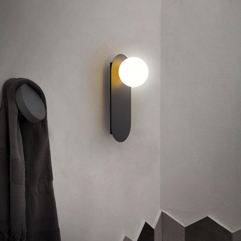 Wall Sconce Globe Glass Wall Lamp Modern Wall Mount Light Geometric Sconces Wall Lighting Fixture G9 Wall Lights with White Glass Ball Shade for Bedroom Living Room Hallway - Image 3
