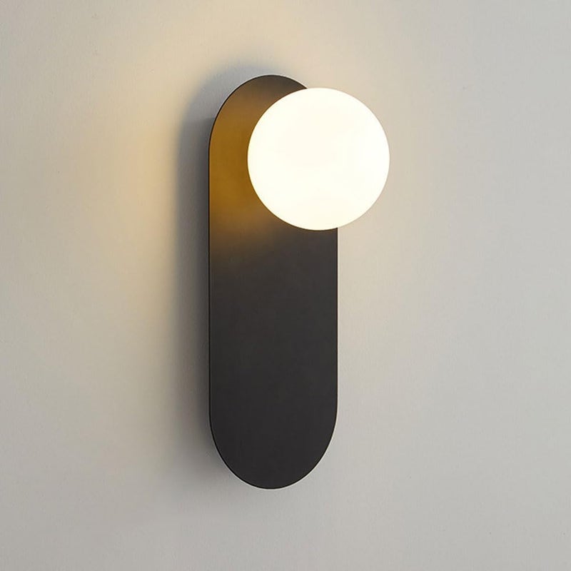 Wall Sconce Globe Glass Wall Lamp Modern Wall Mount Light Geometric Sconces Wall Lighting Fixture G9 Wall Lights with White Glass Ball Shade for Bedroom Living Room Hallway - Image 2