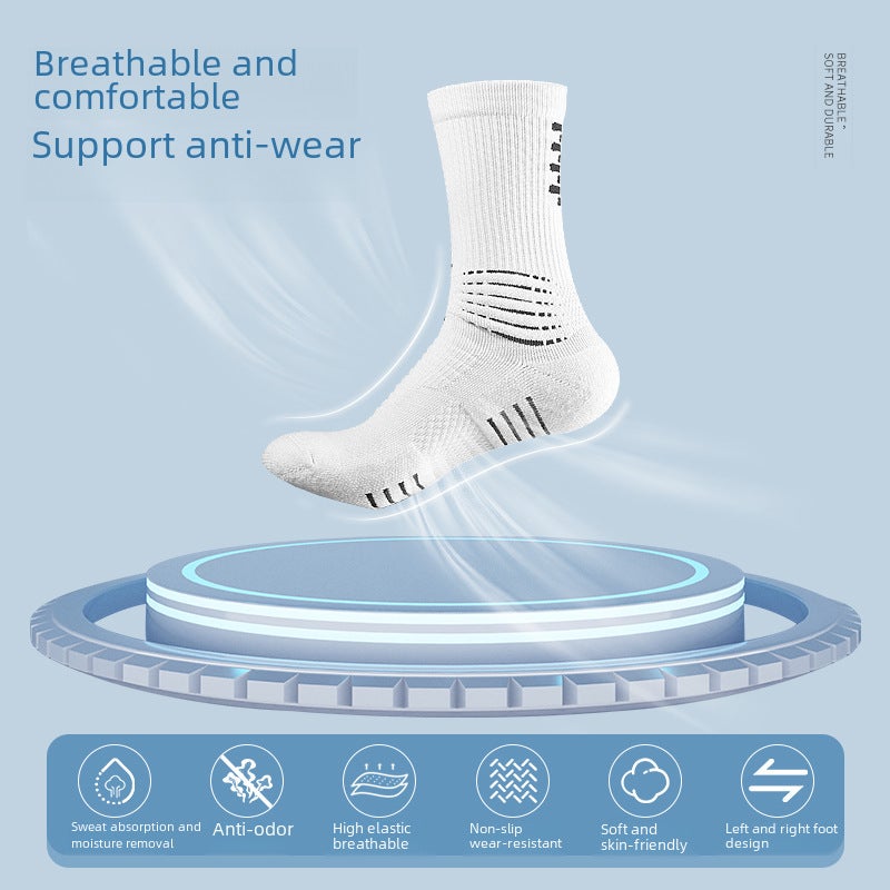 Generic Meikes Mens Medium Elite Basketball Socks Quick-drying Wear-resistant terry socks Thickened Towel Bottom Training Sports Socks Sapphire Blue - Image 5