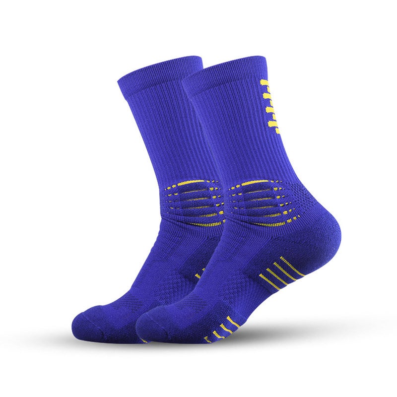 Generic Meikes Mens Medium Elite Basketball Socks Quick-drying Wear-resistant terry socks Thickened Towel Bottom Training Sports Socks Sapphire Blue - Image 1