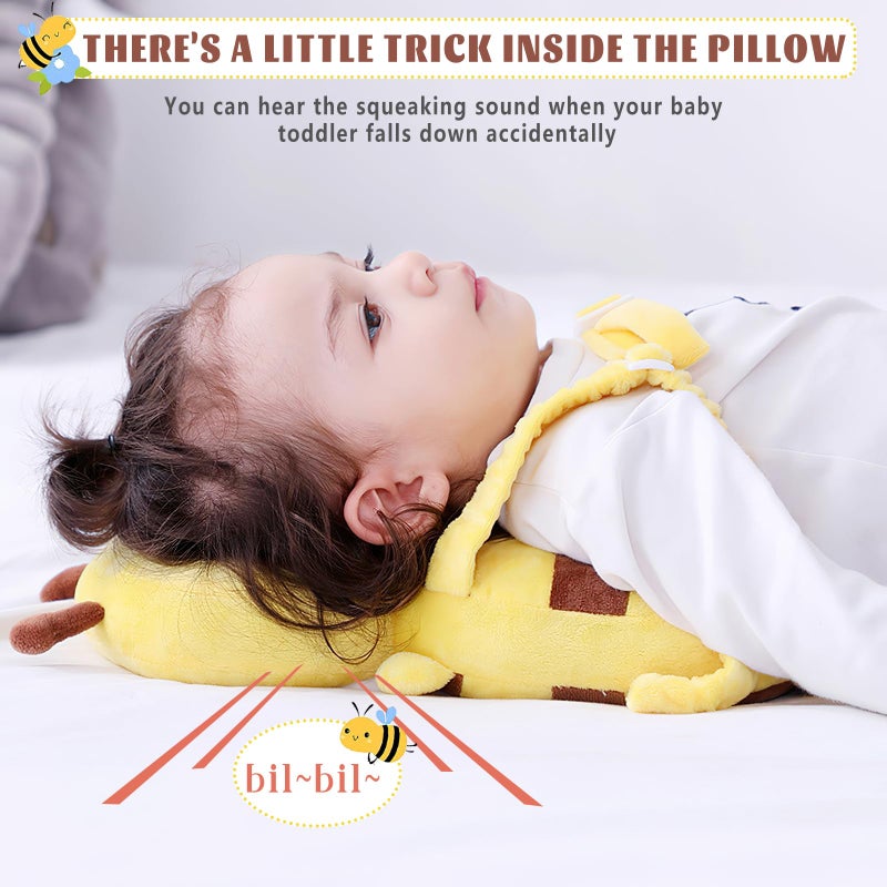 FainFun Baby Head Protection, Breathable Adjustable Protective Pillow, Baby Walker Head Protection for Toddlers, Crawling and Learning, Head Protection Backpack for Children from 5 to 24 Months, Bee - Image 4