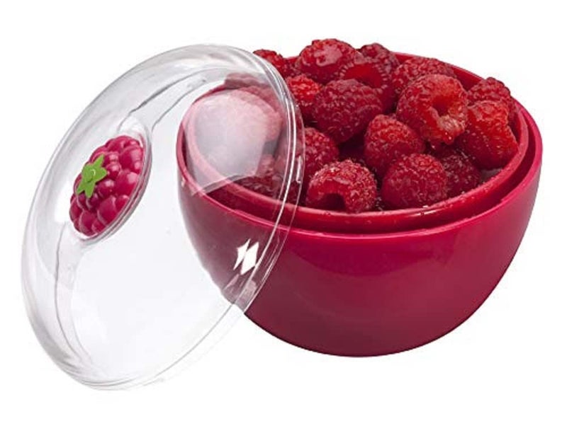 Joie Berry Keeper Colander Pod, Built-in Strainer for Easy Fruit Storage, Holds One Pint of Berries, Compact Fridge Container, Efficient Kitchen Gadget, Raspberry - Image 4
