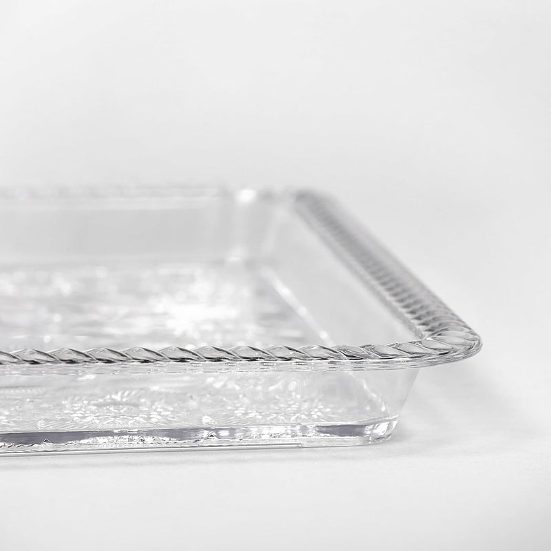 PLASTACAST PLASTACAST Multipurpose Plates Trays Dishes Transparent Poly Resin Rectangular Serving Tray for Dry Fruits Snacks Sweets Chocolates - Image 3