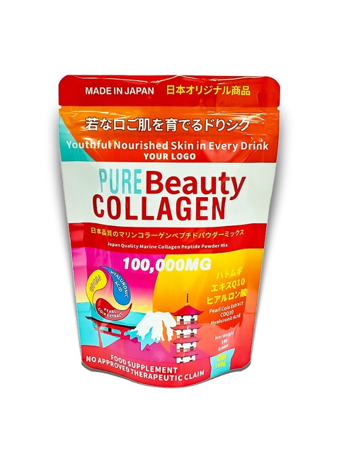 Pure Beauty 100,000mg Quality Marine Skin Beauty Collagen Peptide Powder Mix 100g  - Image 1