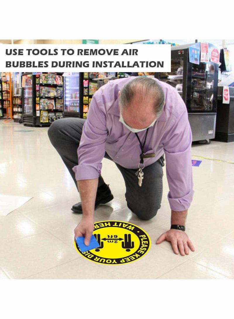 SOLARAE Social Distancing Floor Decal Stickers, 10 PCS Floor Stickers Commercial Grade Stay 6 Feet Apart Safety Sign Marker for Social Distancing While in Line, Safety Sign Coronavirus Decal - Image 5