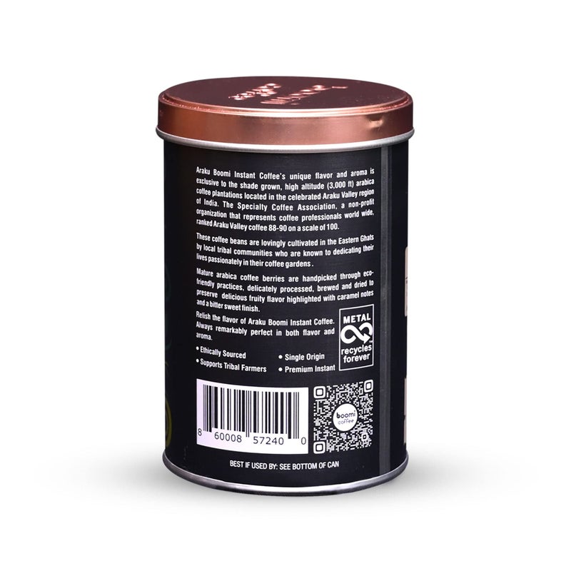 Boomi Premium Single Origin Instant Coffee Powder - Medium Roast, 100% Arabica, Mold & Mycotoxin Free, Low Acid - 3.5oz Tin (1 Pack) - Image 3