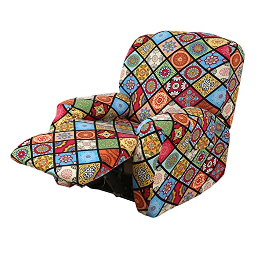 NILUOH Recliner Chair Covers 4-Pieces Stretch Lazy Boy Recliner Covers with Pocket Floral Pattern Reclining Slipcovers Soft Sofa Slipcover Furniture Protector for Pets Kids (Recliner, Pattern 20) - Image 1