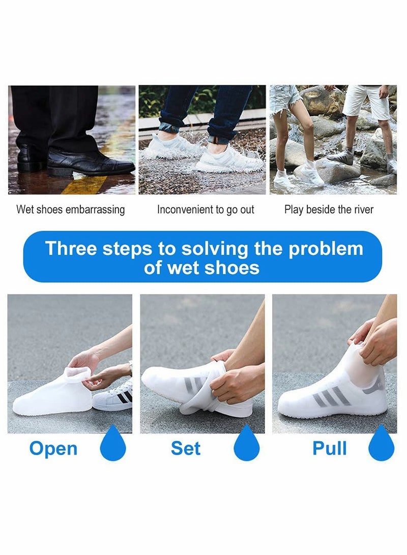 SOLARAE Waterproof Silicone Shoe Cover, Reusable Rain Shoe Cover, Foldable Anti-Slip Rain Shoe Cover for Men and Women Rainy Days (L) - Image 3
