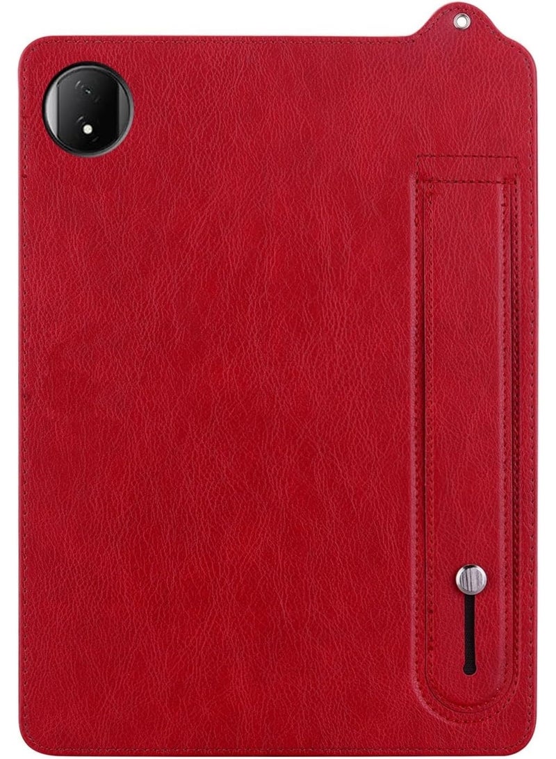 Case Cover For Honor Pad X7 TPU Leather Back Tablet Case with Wristband(Red) - Image 2