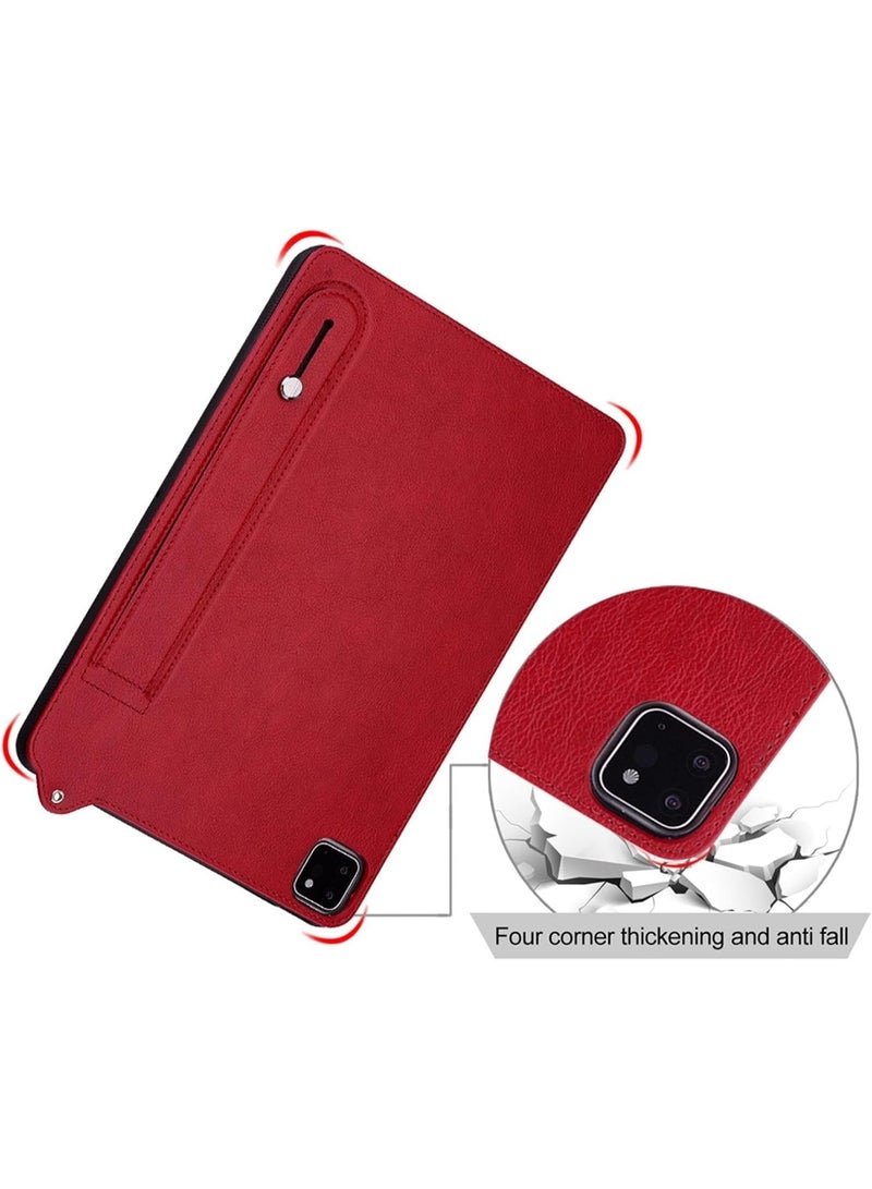 Case Cover For Honor Pad X7 TPU Leather Back Tablet Case with Wristband(Red) - Image 5