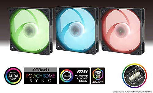 SCYTHE Kaze Flex 120 High Air Flow PC Case Fan, Fluid Dynamic Bearing,120mm x 25mm (RGB Edition, PWN 4-pin, 1200RPM) - Image 4