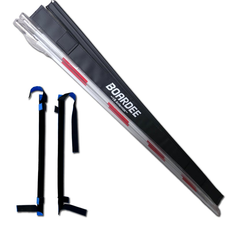 BOARDEE Volleyball Net Antenna Sleeves - Durable Tarpaulin Hook-and-Loop Sleeves with Vertical Straps - Indoor and Beach Volleyball Net Equipment - Pack of 2 (No Antennas Included) (Black) - Image 3
