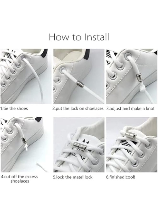 2 Pcs Elastic Laces Clasps Metal Capsule Lock Buckles Tip Ends No Tie Shoelaces Tieless Elastic Lazy Shoelace Accessries - Image 5