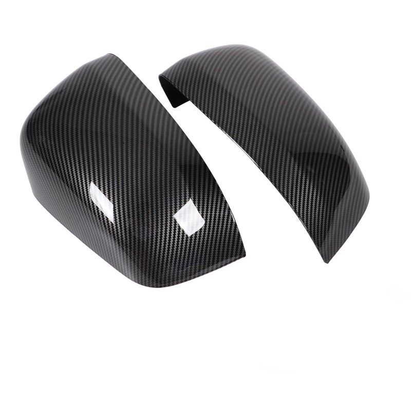 2PCS Rearview Mirror Cover 5G0857537 ABS Plastic Replacement for Jeep Grand Cherokee 2011‑2019Carbon Fiber Style - Image 1