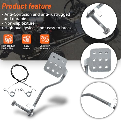 JOIQEXJ Go Kart Pedals Brake Pedal Kit Brake Pedal with 71 Throttle Cable for 196cc 65hp Radio Flyer Carter for Yerf Dog for Manco Kandi Carter for Azusa Racing Go Kart Cart Parts and Accessorise - Image 5