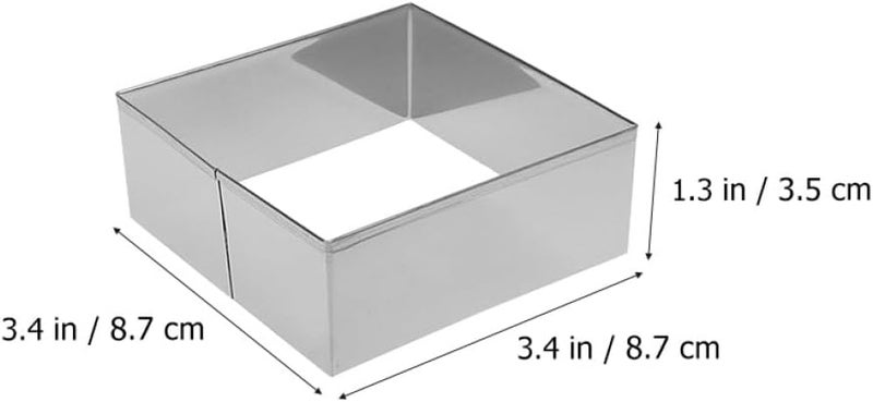Square Stainless Steel Cookie Cutter Set 6pcs, Square-shaped Baking Biscuit Mold for Home Baking, Sturdy Steel Square Cookie Cutter Tools for Pastry and Dough - Image 2