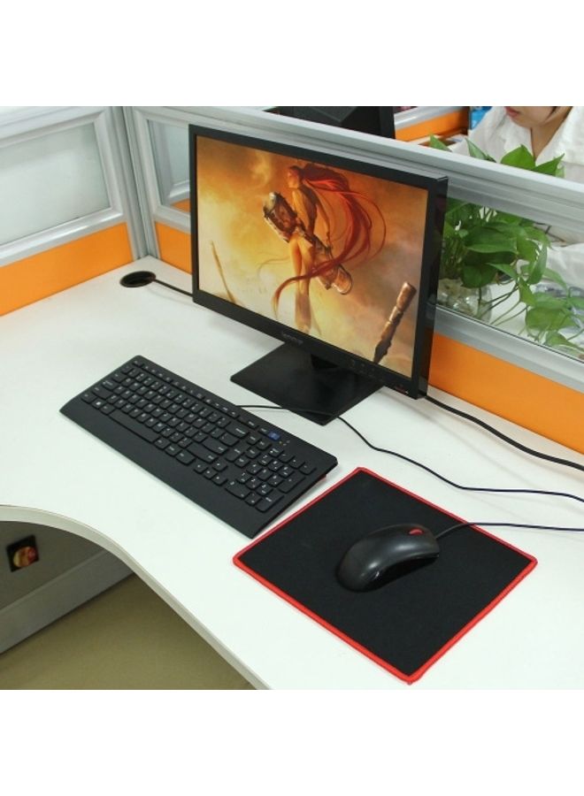 BURAQ Extended Large Waterproof Slim Anti-Slip Soft Rubber Smooth Cloth Surface Game Keyboard Mouse Pad Mat, Size: 270 x 220 x 3 mm  - Image 1