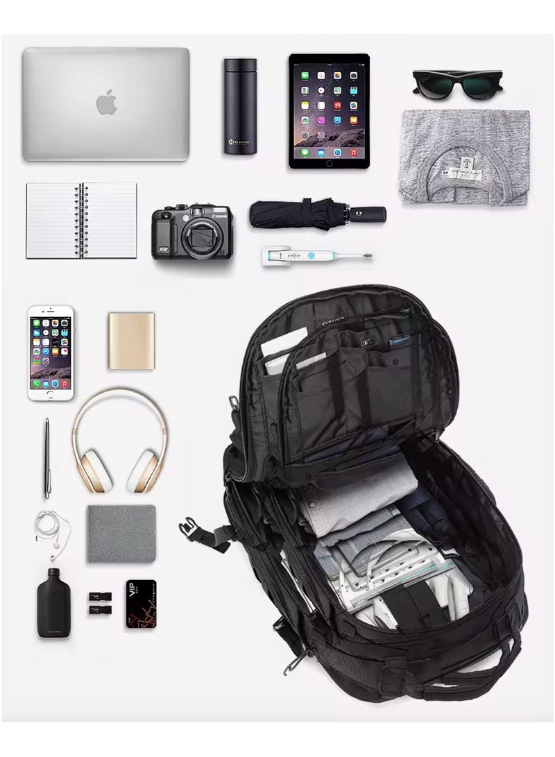 OZUKO OZUKO Casual  Backpack 15.6 Inches Laptop Business Backpack All in 1 for Work, School, Travel, Flight, Hiking Fitness Backpack with USB Charging Port Waterproof 50*18*28 cm - Black  - Image 3