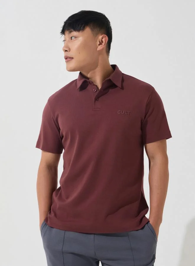 Cult Men Maroon Luxe Cotton Polo T-Shirt
