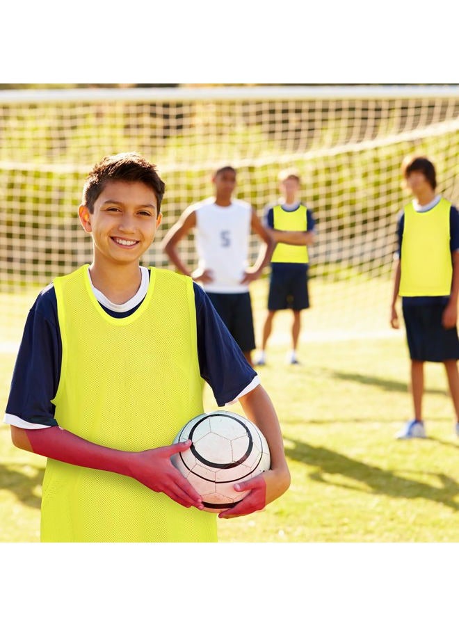 Sintege 12 Pcs Soccer Pinnies Pennies Jersey Scrimmage Vest Sports Practice Jersey Mesh Basketball Vest for Youth Adult Kids(Small,Yellow)  - Image 4
