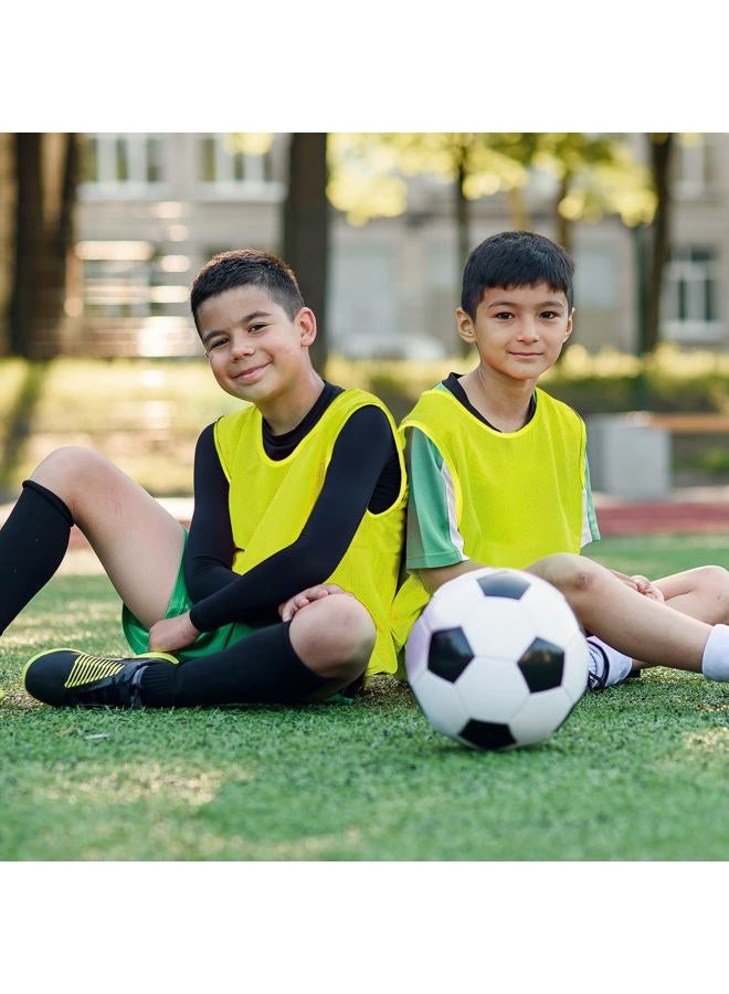 Sintege 12 Pcs Soccer Pinnies Pennies Jersey Scrimmage Vest Sports Practice Jersey Mesh Basketball Vest for Youth Adult Kids(Small,Yellow)  - Image 5