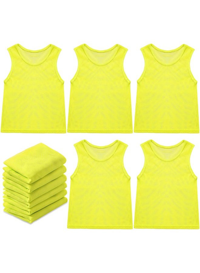Sintege 12 Pcs Soccer Pinnies Pennies Jersey Scrimmage Vest Sports Practice Jersey Mesh Basketball Vest for Youth Adult Kids(Small,Yellow)  - Image 1
