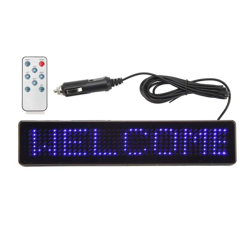LED Car Sign Remote Control Programmable Advertising LED Sign Screen for Shop Store DC5‑12V Z741B Blue Font - Image 1