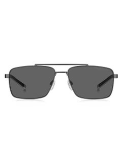 TOMMY HILFIGER Men's Polarized Rectangular Shape Carbon Fiber Sunglasses TH 2078/S GREY 41 - Lens Size: 41 Mm - Mtrut Blk  - Image 3