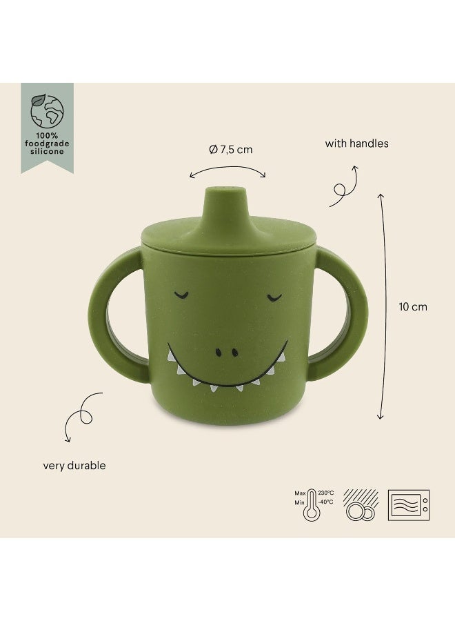 Trixie Mr Dino Sippy Cup - 4m+ - 100% Food Grade Silicone - Green - Image 2