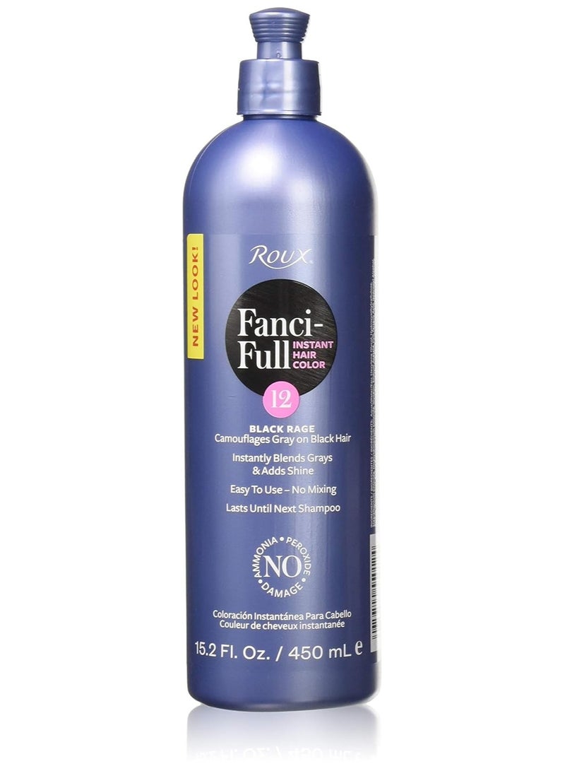 Roux Fanci-Full Instant Hair Color Rinse by Roux, Black Rage ,Temporarily Evens Tones, Blends Away Gray, 15.2 Oz - Image 1