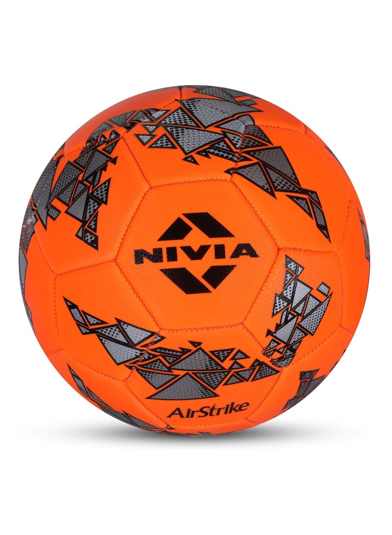 Nivia Air Strike Football | Size 5 | Foamed PVC Stitched | 32 Panel | Hobby Playing Ball | Soccer Ball | Butyl Bladder Core - Image 1