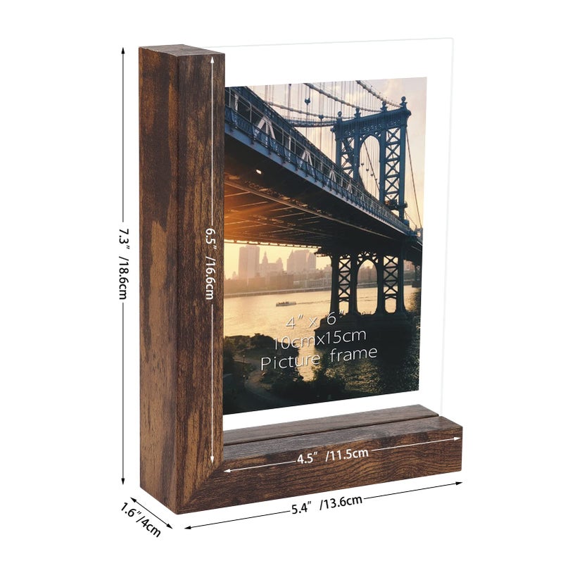 Lavezee 4x6 إطارات الصور مجموعة من 2 إطارات مزدوجة على شكل رفي - Image 3