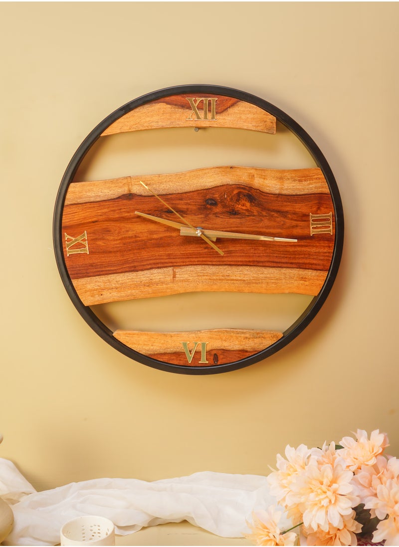 Wooden Touch - Live Edge Wooden Wall Clock, 16Inches Easy to Read Home Decor Clock for Living Room and Kitchen - Image 1