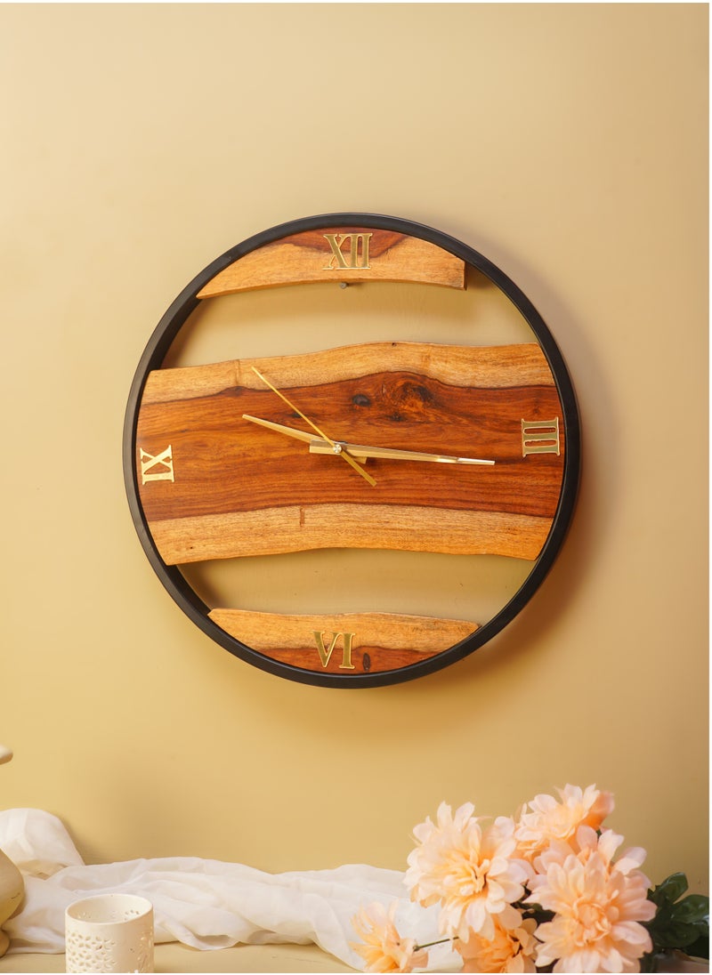 Wooden Touch - Live Edge Wooden Wall Clock, 16Inches Easy to Read Home Decor Clock for Living Room and Kitchen - Image 1