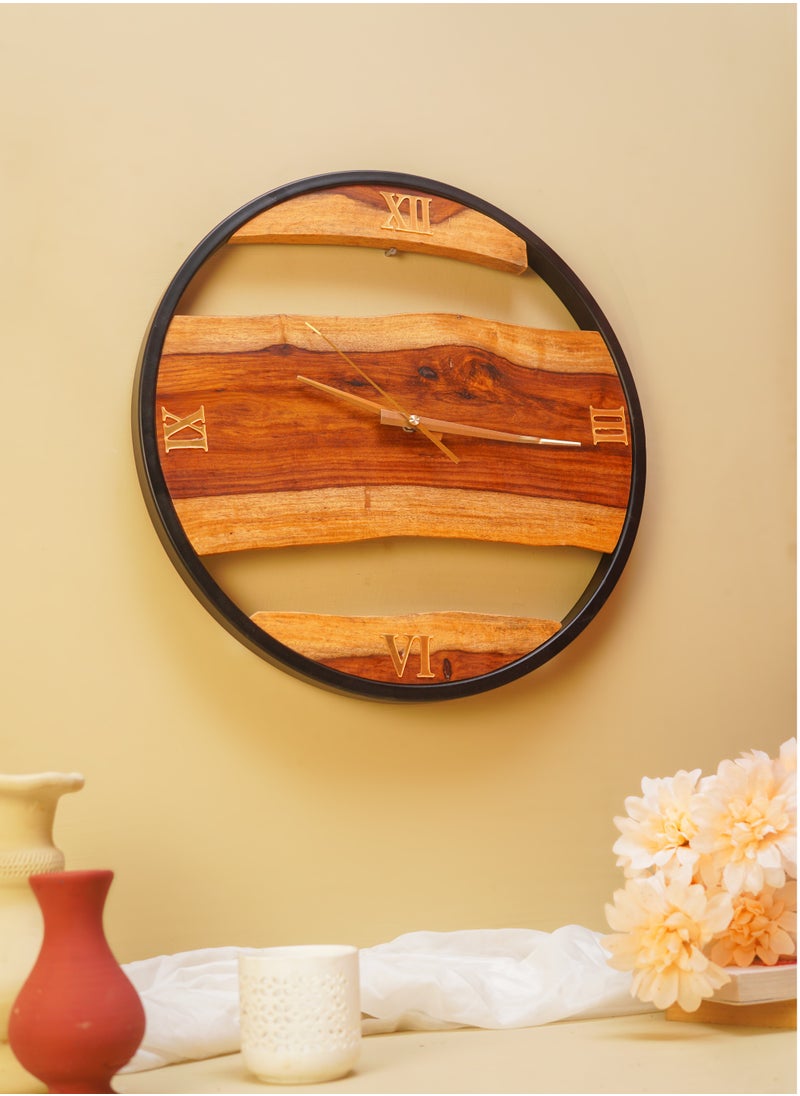 Wooden Touch - Live Edge Wooden Wall Clock, 16Inches Easy to Read Home Decor Clock for Living Room and Kitchen - Image 1