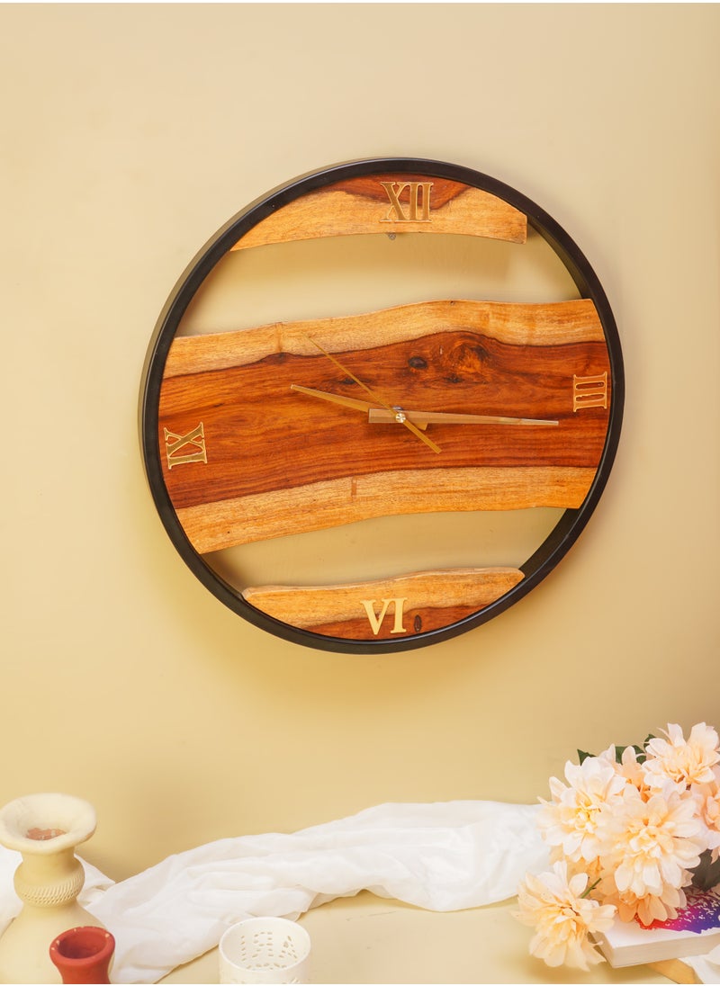 Wooden Touch - Live Edge Wooden Wall Clock, 16Inches Easy to Read Home Decor Clock for Living Room and Kitchen - Image 1
