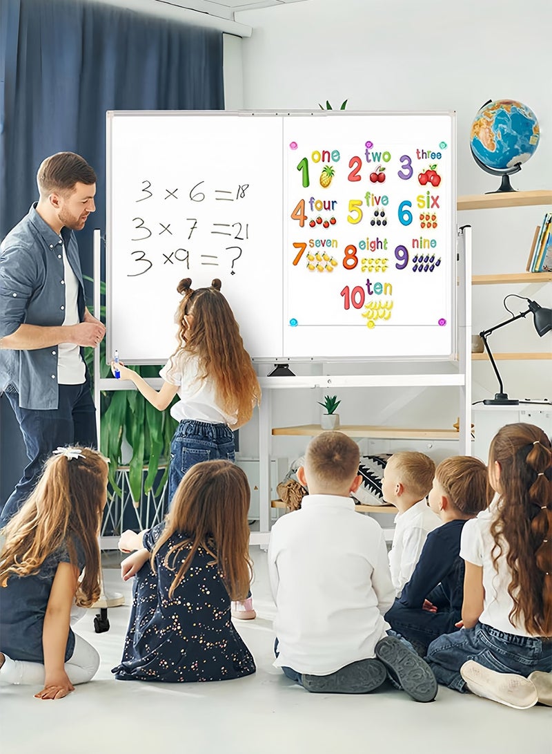 Kidle 2-in-1 Mobile Magnetic Whiteboard | Removable, Flippable Board with Full Set of Accessories  | Lift, Flip & Roll for Office, Home & Classroom ﻿ - Image 2