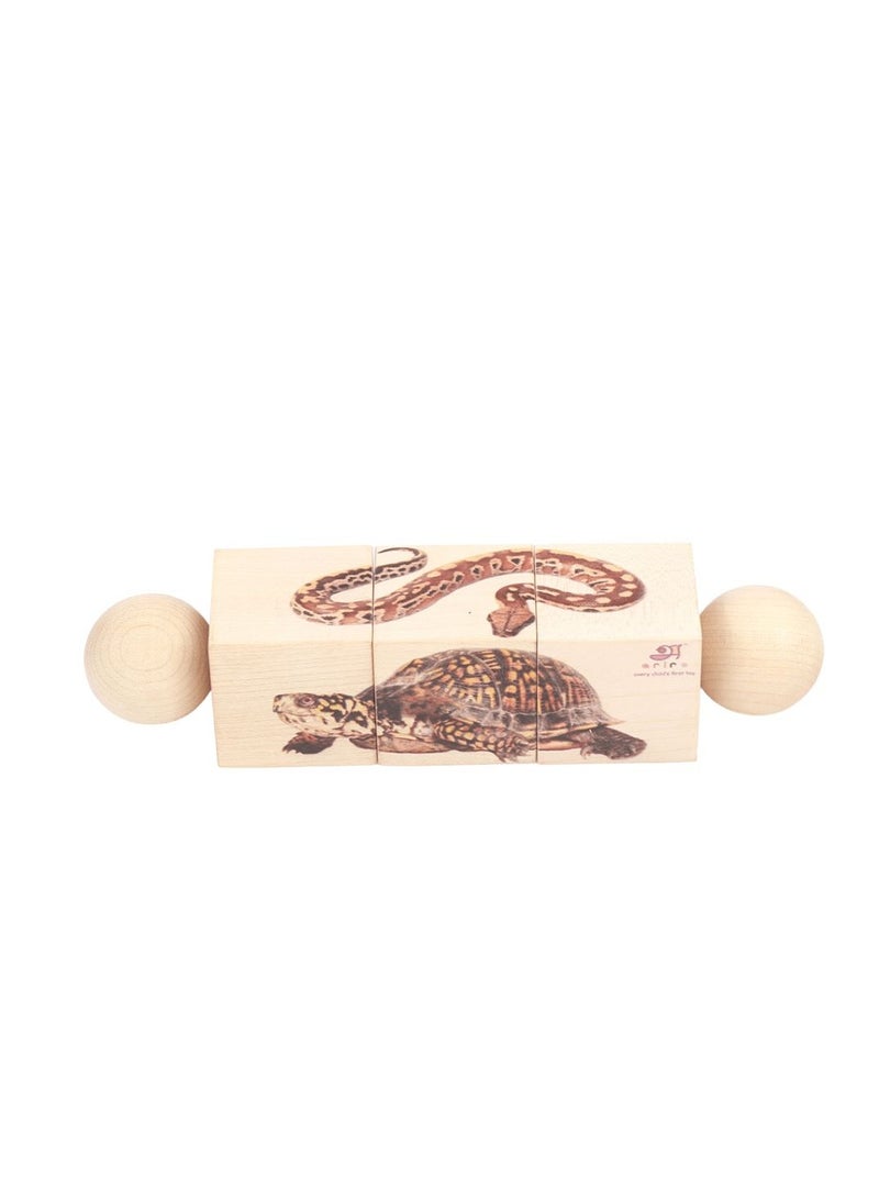Ariro Rotating Puzzle – Reptiles for Toddlers|Best Montessori Puzzle for 1yr Old boy and Girl|First Birthday Gift|Grasping Toy Age 18M+ - Image 1