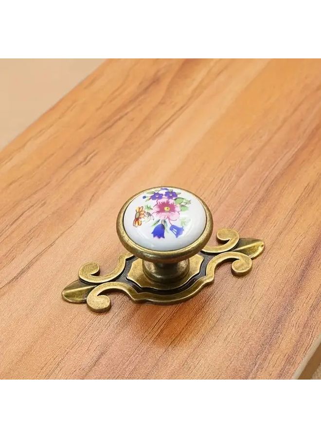4 Pcs Vintage Chinese Floral Cabinet Drawer Handles Qinggu Orchid Antique Bronze Finish Oil Rubbed Metal Easy To Install With Screws For Dressers Cabinets Hardware Elegant Durable - Image 2