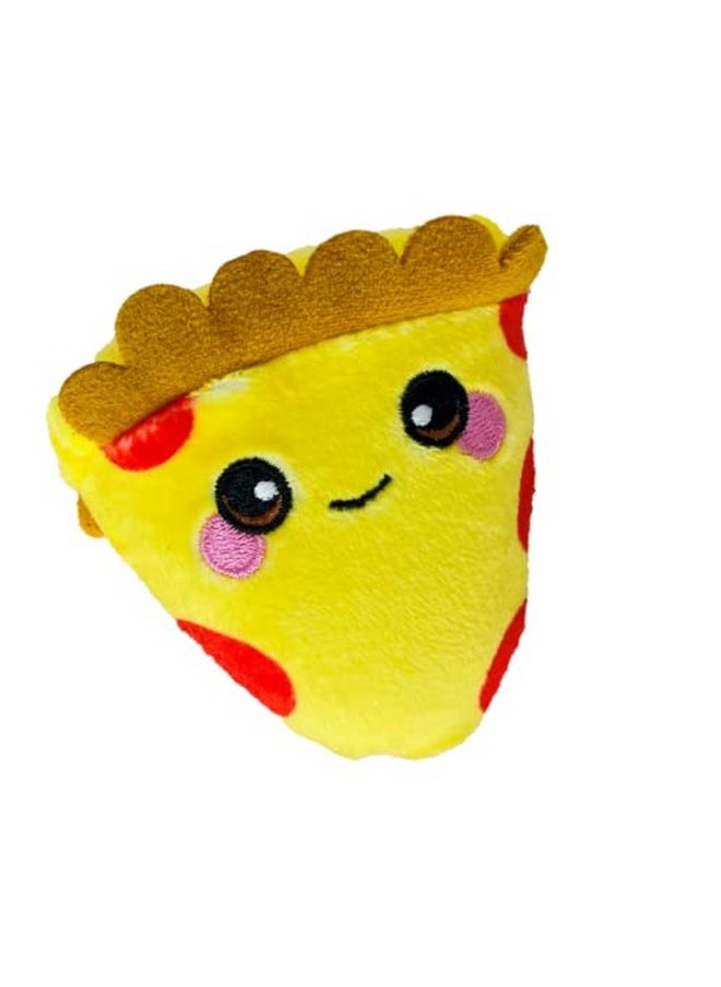 World Of Food- New York Pizza Kids Playset- 4 Pc Food Plush Toy- Includes Scented Food Mini Plushies For Toddler Pretend Play, Made With, Safe Materials, Multi-Color, (Sq01576)