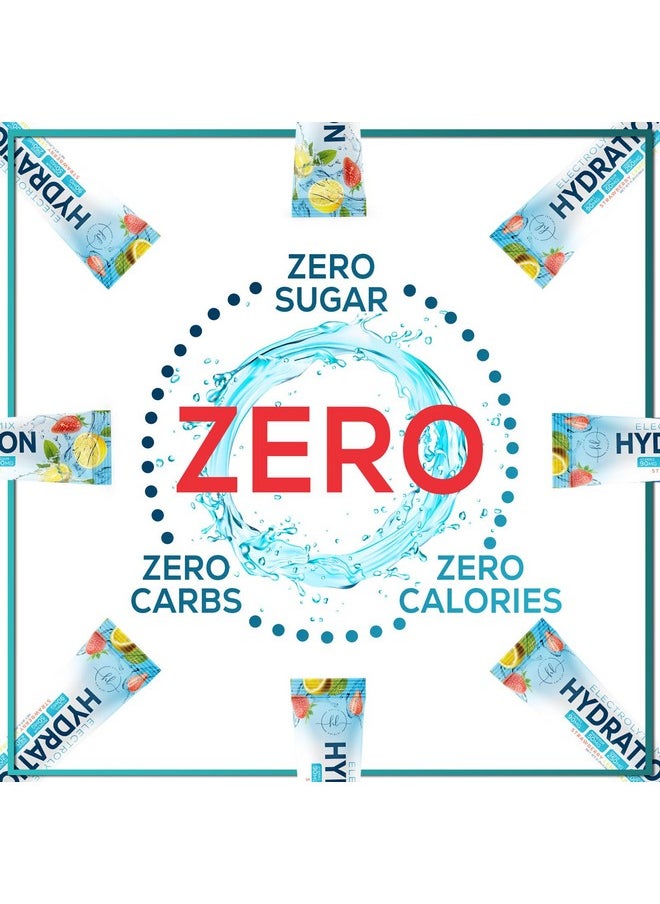 Health & Household - Daily Electrolyte Drink Mix - Strawberry Lemonade Hydration Powder Packets With 6 Electrolytes & Minerals - Sugar Free, Keto Friendly, Electrolytes Powder Recovery Drink W Real Salt - 16 Servings - Image 1