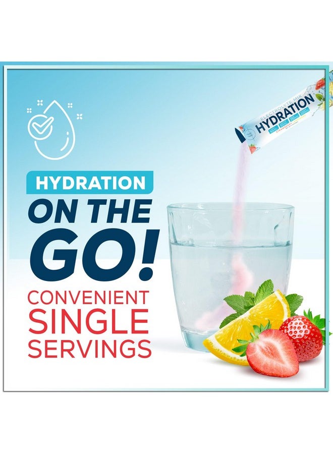 Health & Household - Daily Electrolyte Drink Mix - Strawberry Lemonade Hydration Powder Packets With 6 Electrolytes & Minerals - Sugar Free, Keto Friendly, Electrolytes Powder Recovery Drink W Real Salt - 16 Servings - Image 1