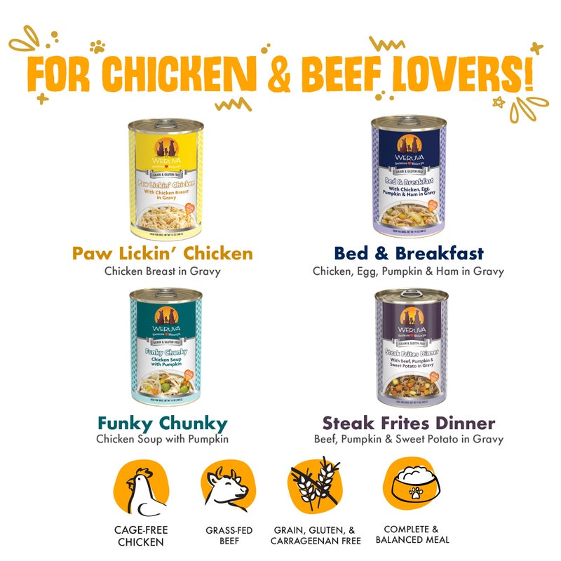 Weruva Classic Dog Food, Variety Pack, Baron's Batch, Wet Dog Food, 14oz Cans (Pack of 12), Multi - Image 3