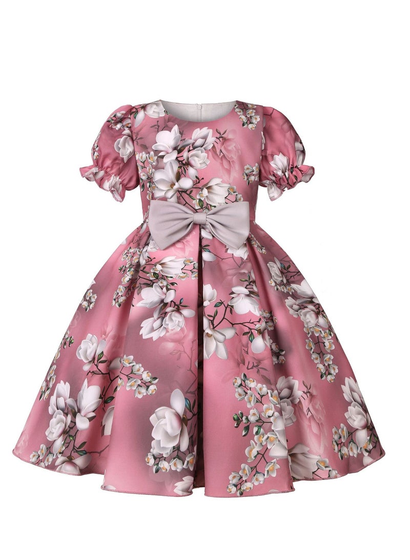 Loquat Fashion Girls Princess Dress Pink - Image 1