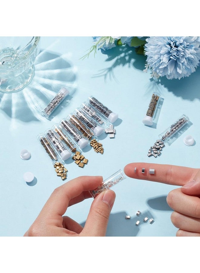 NBEADS About 468 Pcs 3 Sizes Tila Beads 2Hole Glass Seed Beads 3 Colors 1/4 Tila Beads Half Tila Beads 5X5Mm/5X2Mm/5×1Mm Mini Japanese Glass Beads For Bracelet Necklace Earring Jewelry Making - Image 3