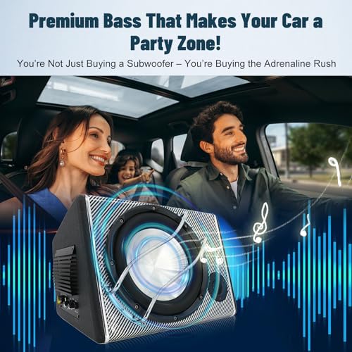 LORPHEIR 3800W 10" Car Subwoofer with Audio Cable - High Power Bass System for Car Audio Upgrade, Adjustable Bass Boost, Compact Design for Trunk Installation - Image 3